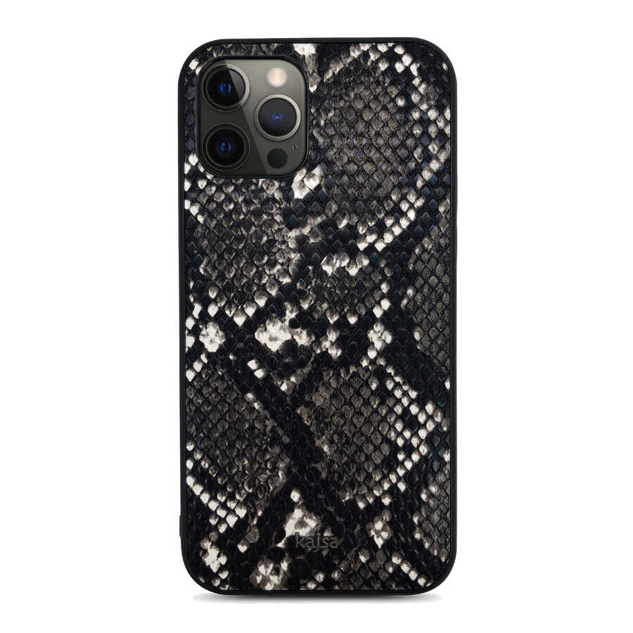 Apple%20iPhone%2012%20Pro%20Kılıf%20Kajsa%20Glamorous%20Serisi%20Snake%20Pattern%20Kapak-Siyah