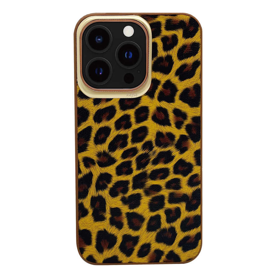 Apple%20iPhone%2013%20Pro%20Kılıf%20Kajsa%20Glamorous%20Serisi%20Leopard%20Combo%20Kapak-Sarı