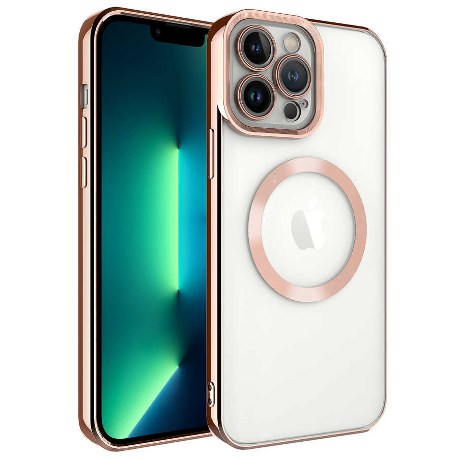 Apple%20iPhone%2013%20Pro%20Kılıf%20Magsafe%20Wireless%20Şarj%20Özellikli%20Zore%20Setro%20Silikon-Rose%20gold