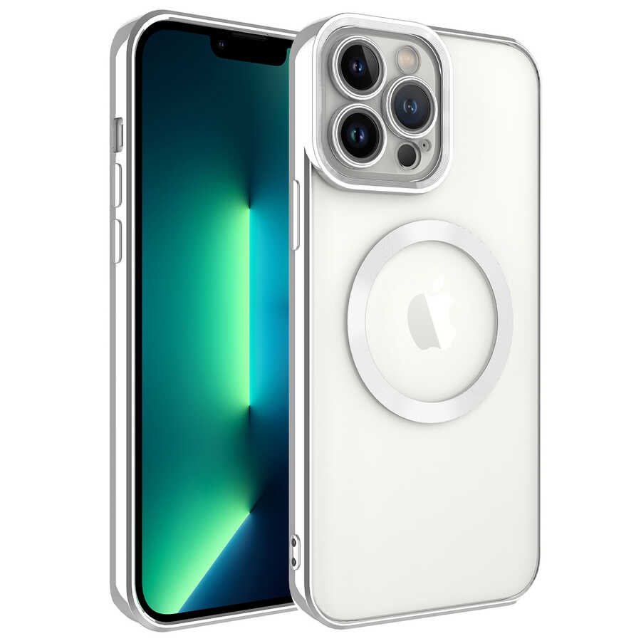 Apple%20iPhone%2013%20Pro%20Max%20Kılıf%20Magsafe%20Wireless%20Şarj%20Özellikli%20Zore%20Setro%20Silikon-Gümüş