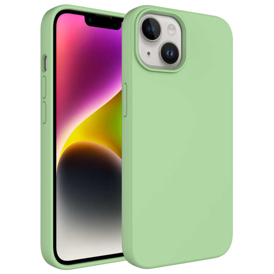 Apple%20iPhone%2014%20Kılıf%20Pastel%20Renk%20Tasarımlı%20Sert%20Zore%20Kivi%20Kapak-Açık%20yeşil