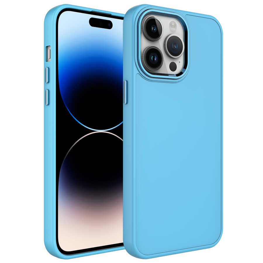 Apple%20iPhone%2013%20Pro%20Max%20Kılıf%20Metal%20Çerçeve%20ve%20Buton%20Tasarımlı%20Silikon%20Zore%20Luna%20Kapak-Sierra%20mavi