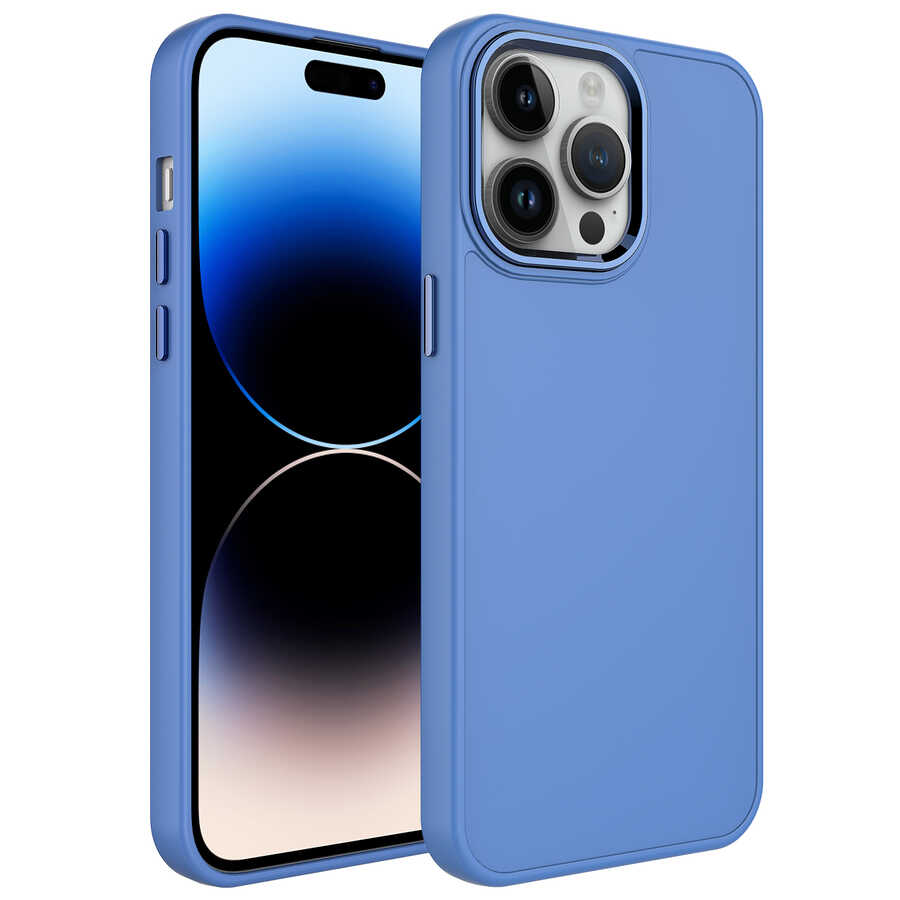 Apple%20iPhone%2014%20Pro%20Kılıf%20Metal%20Çerçeve%20ve%20Buton%20Tasarımlı%20Silikon%20Zore%20Luna%20Kapak-Lavendery%20gray