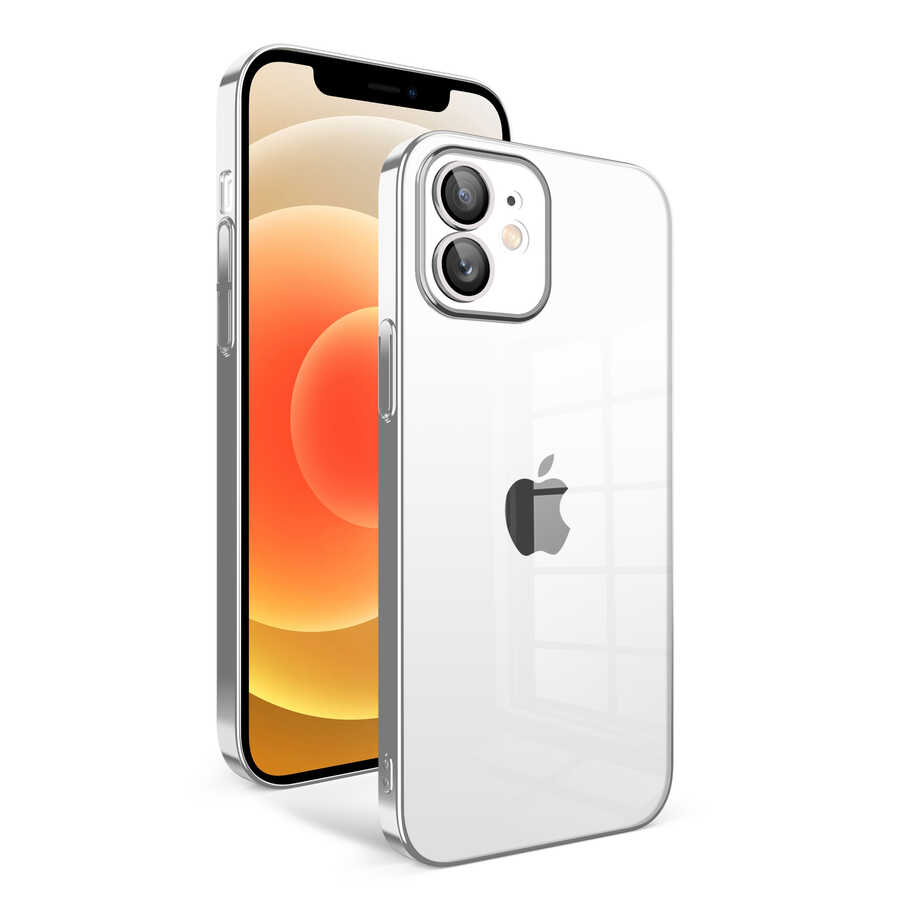 Apple%20iPhone%2012%20Kılıf%20Kamera%20Korumalı%20Renkli%20Çerçeveli%20Zore%20Garaj%20Kapak-Gümüş