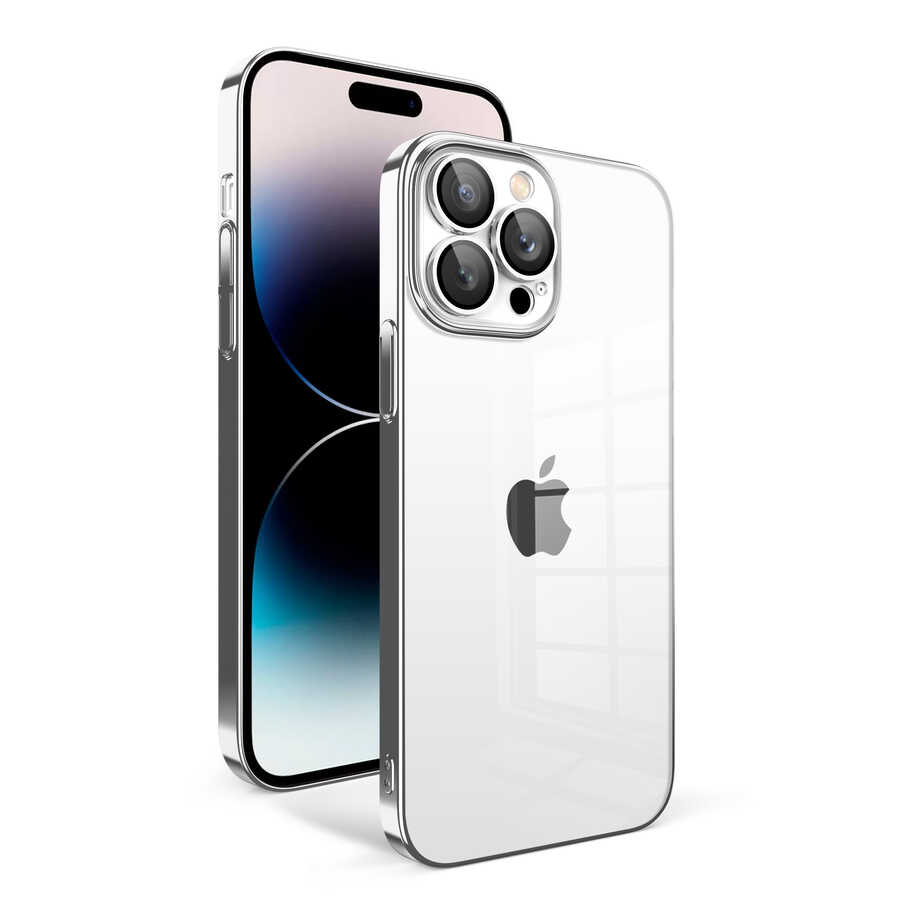 Apple%20iPhone%2014%20Pro%20Kılıf%20Kamera%20Korumalı%20Renkli%20Çerçeveli%20Zore%20Garaj%20Kapak-Gümüş