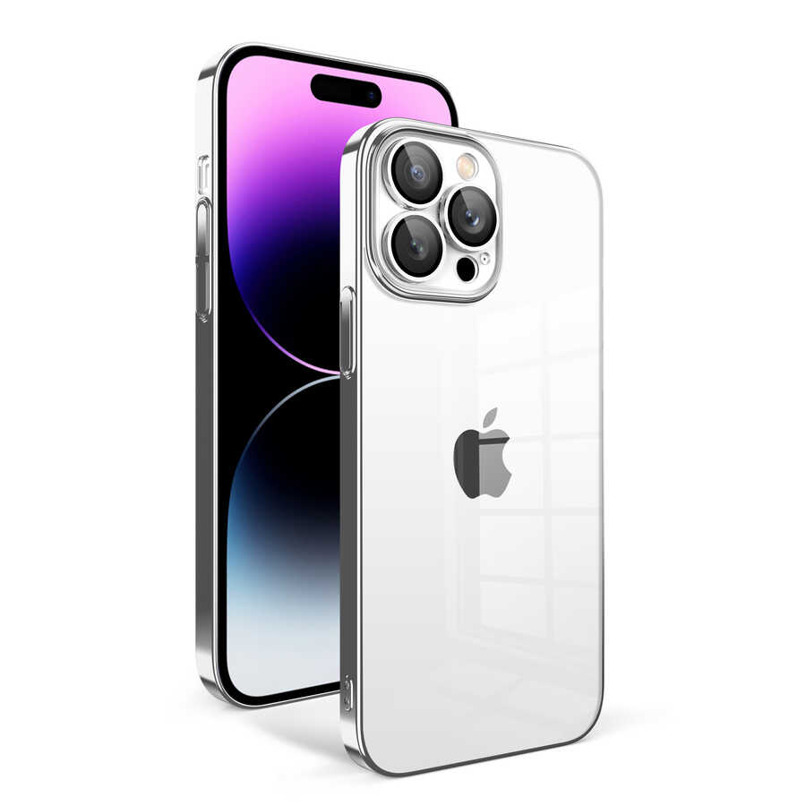 Apple%20iPhone%2014%20Pro%20Max%20Kılıf%20Kamera%20Korumalı%20Renkli%20Çerçeveli%20Zore%20Garaj%20Kapak-Gümüş