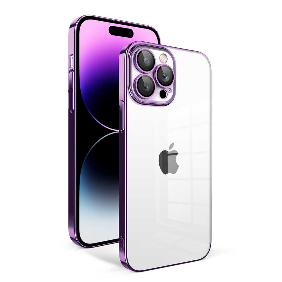 Apple%20iPhone%2014%20Pro%20Max%20Kılıf%20Kamera%20Korumalı%20Renkli%20Çerçeveli%20Zore%20Garaj%20Kapak-Koyu%20mor