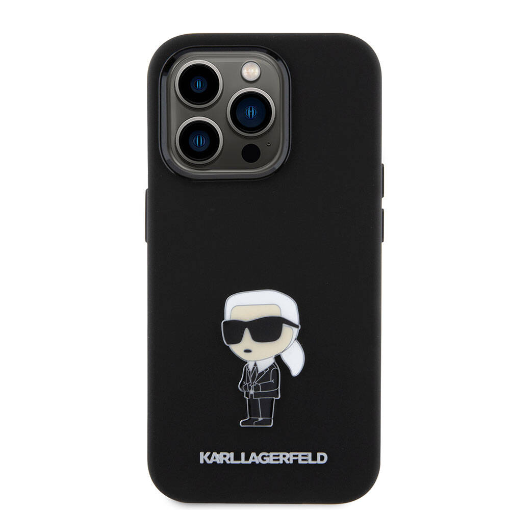 Apple%20iPhone%2015%20Pro%20Max%20Kılıf%20Karl%20Lagerfeld%20Silikon%20İkonik%20Metal%20Logo%20Orjinal%20Lisanslı%20Kapak