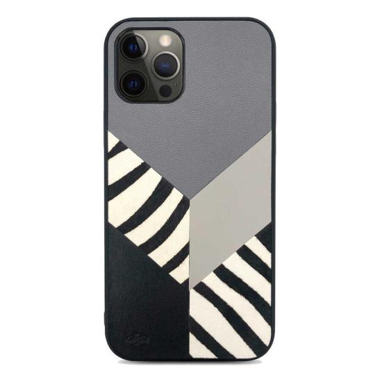 Apple iPhone 12 Pro Kılıf Kajsa Glamorous Serisi Zebra Combo Kapak