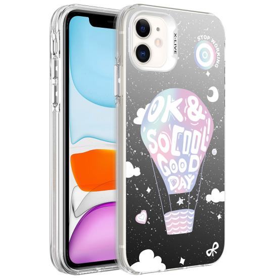 Apple iPhone 11 Kılıf Desenli Zore Silver Sert Kapak