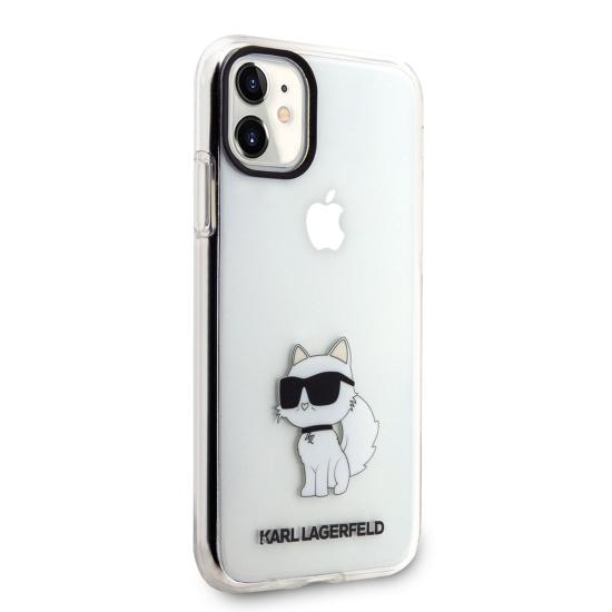 Apple iPhone 11 Kılıf Karl Lagerfeld Transparan Choupette Dizayn Kapak