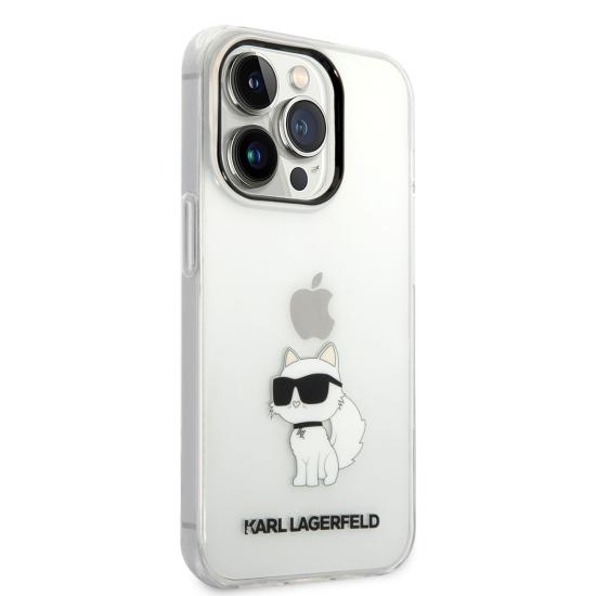 Apple iPhone 14 Pro Kılıf Karl Lagerfeld Transparan Choupette Dizayn Kapak