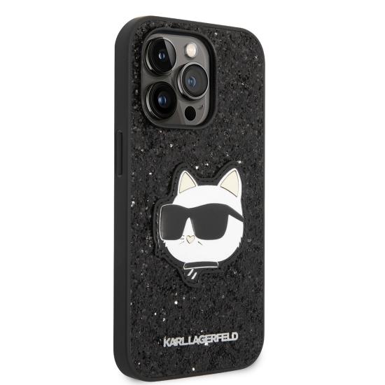 Apple iPhone 14 Pro Kılıf Karl Lagerfeld Parlak Taşlı Choupette Dizayn Kapak