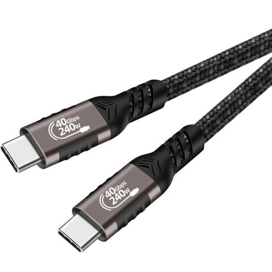 Qgeem QG01 Type-C to Type-C USB4 PD Data Kablosu 240W 40Gbps 8K@60Hz 0.2 Metre