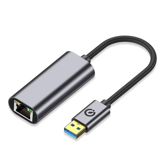 Qgeem QG03 USB-A to RJ45 USB3.0 Ethernet Dönüştürücü Kablo 1000Mbps 22cm