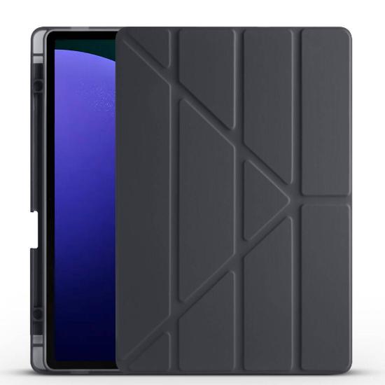 Galaxy Tab S9 Plus Kılıf Zore Tri Folding Kalem Bölmeli Standlı Kılıf