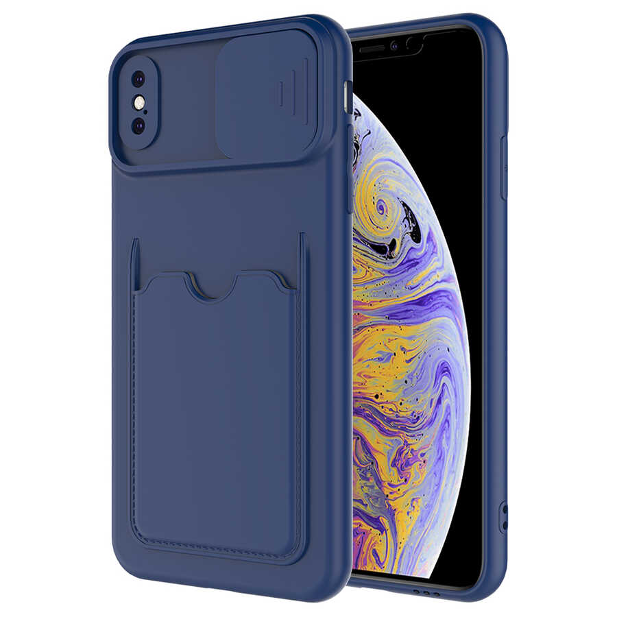 Apple%20iPhone%20X%20Kılıf%20​Zore%20Kartix%20Kapak-Lacivert