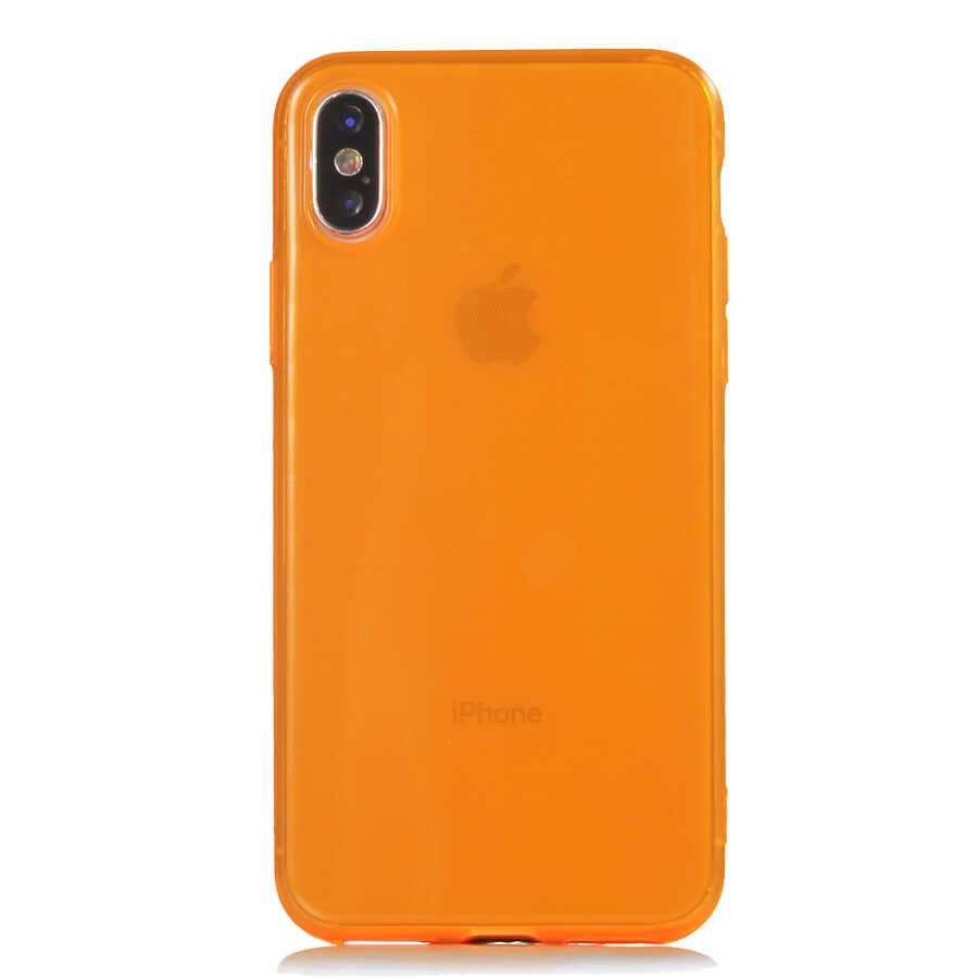 Apple%20iPhone%20X%20Kılıf%20Zore%20Mun%20Silikon-Turuncu